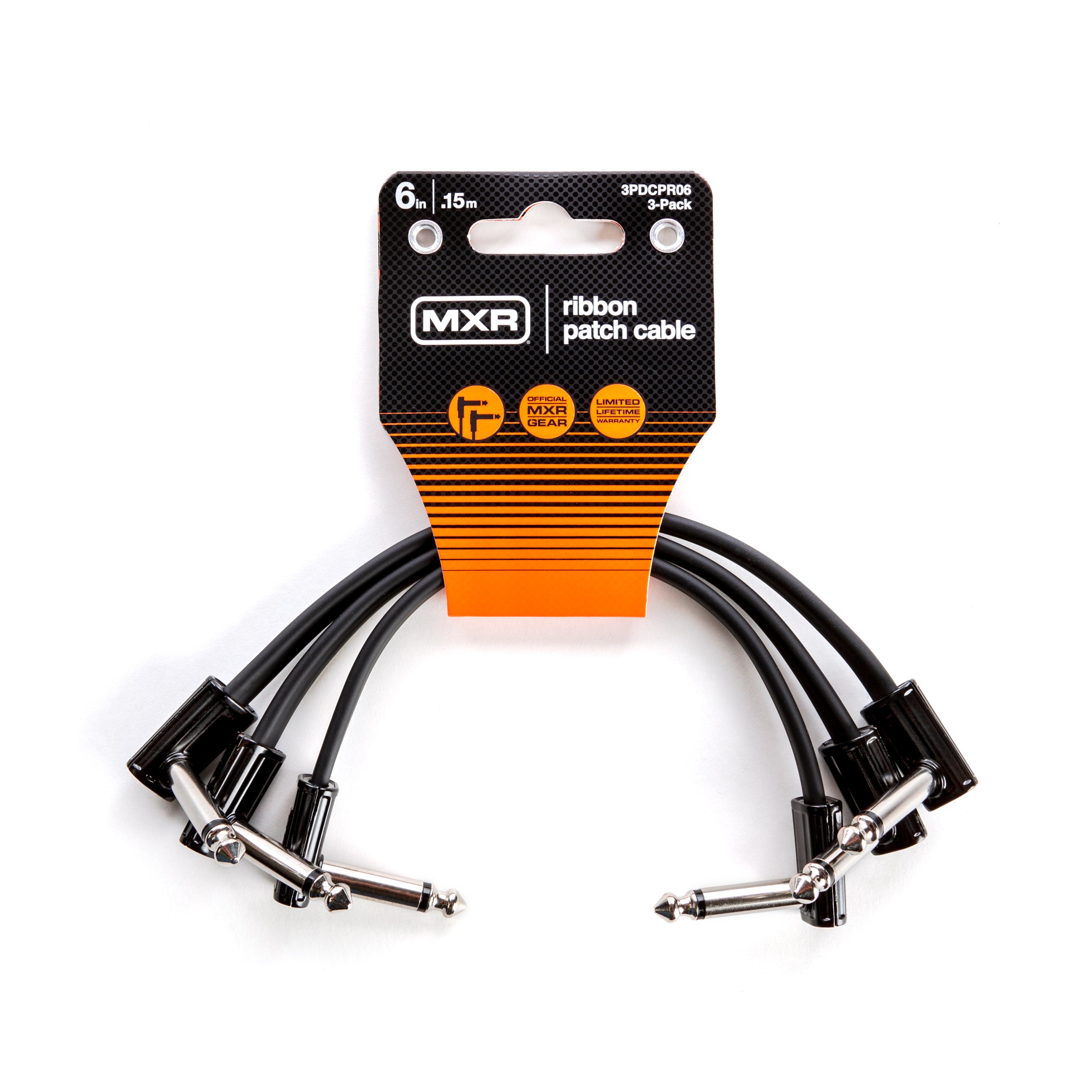 MXR | 3PDCPR06 | Flat Ribbon Patch Cable. 6 inch. 3 Pack. Black MXR | 3PDCPR06 | Flat Ribbon Patch Cable. 6 inch. 3 Pack. Black